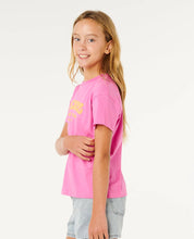 RIP CURL SURF PUFF RELAXED TEE KIDS T SHIRT SUPER PINK