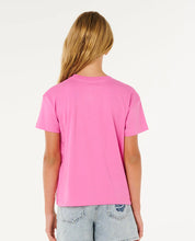 RIP CURL SURF PUFF RELAXED TEE KIDS T SHIRT SUPER PINK
