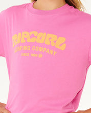 RIP CURL SURF PUFF RELAXED TEE KIDS T SHIRT SUPER PINK