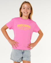 RIP CURL SURF PUFF RELAXED TEE KIDS T SHIRT SUPER PINK