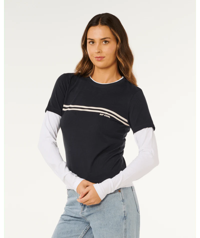 RIP CURL SURF REVIVAL LAYERED LS TEE –  DARK NAVY