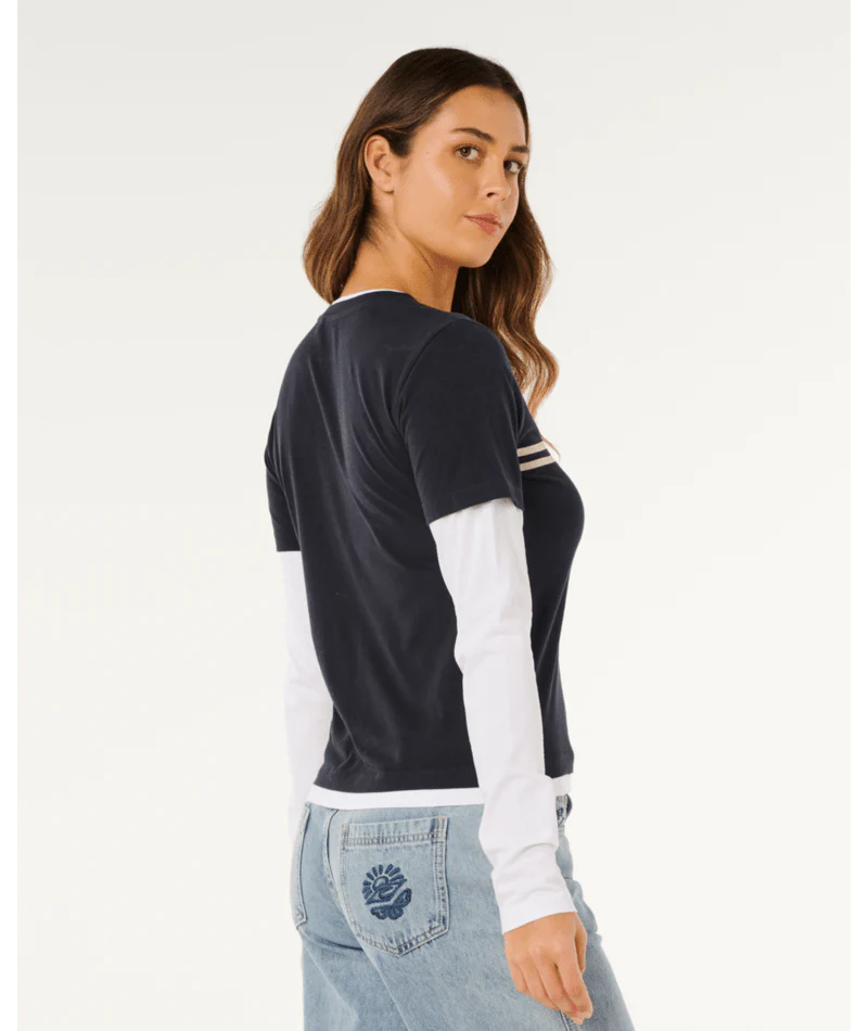 RIP CURL SURF REVIVAL LAYERED LS TEE –  DARK NAVY