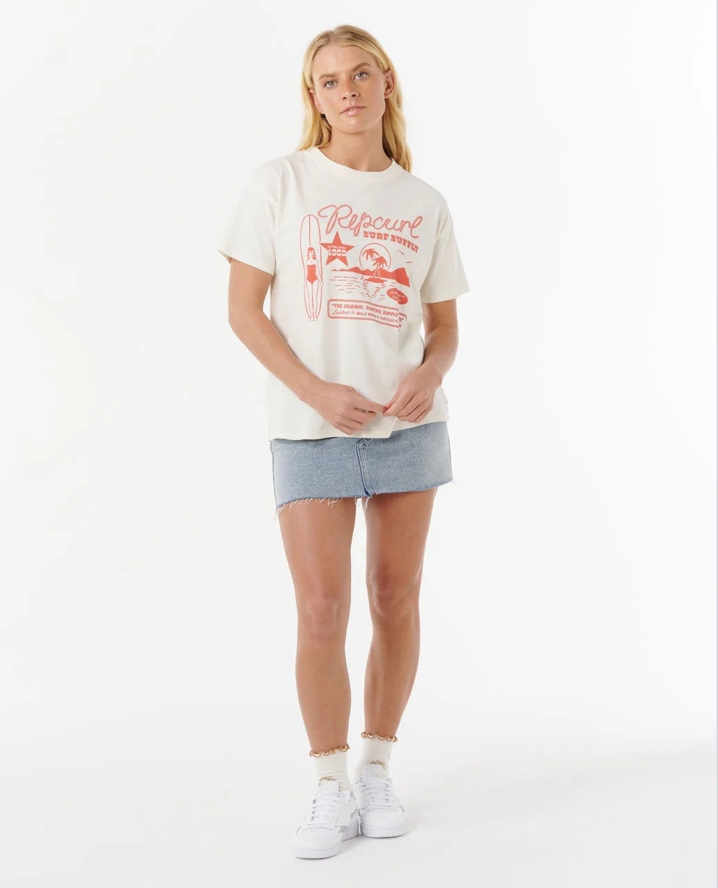 RIP CURL SURF SUPPLY RELAXED TEE – WOMENS – BONE