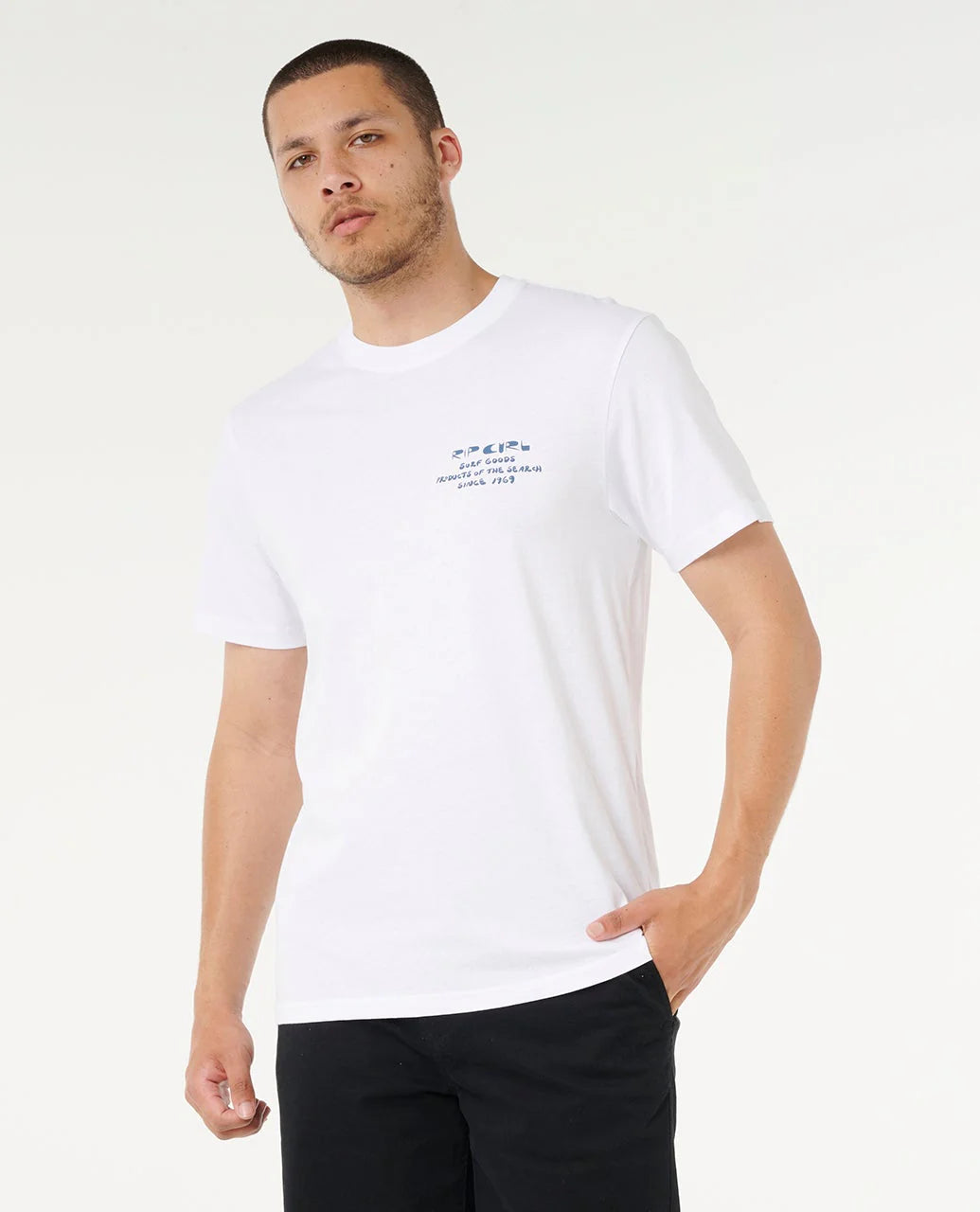 RIP CURL ARTIST OF THE SEARCH TY WILLIAMS JOURNEY TEE – MENS SURF T-SHIRT IN WHITE