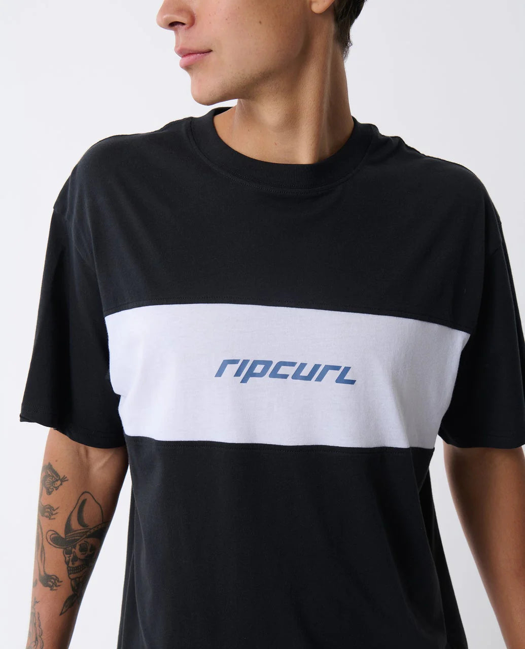 RIP CURL UNDERTOW LOOSE TEE MENS T SHIRT BLACK WHITE