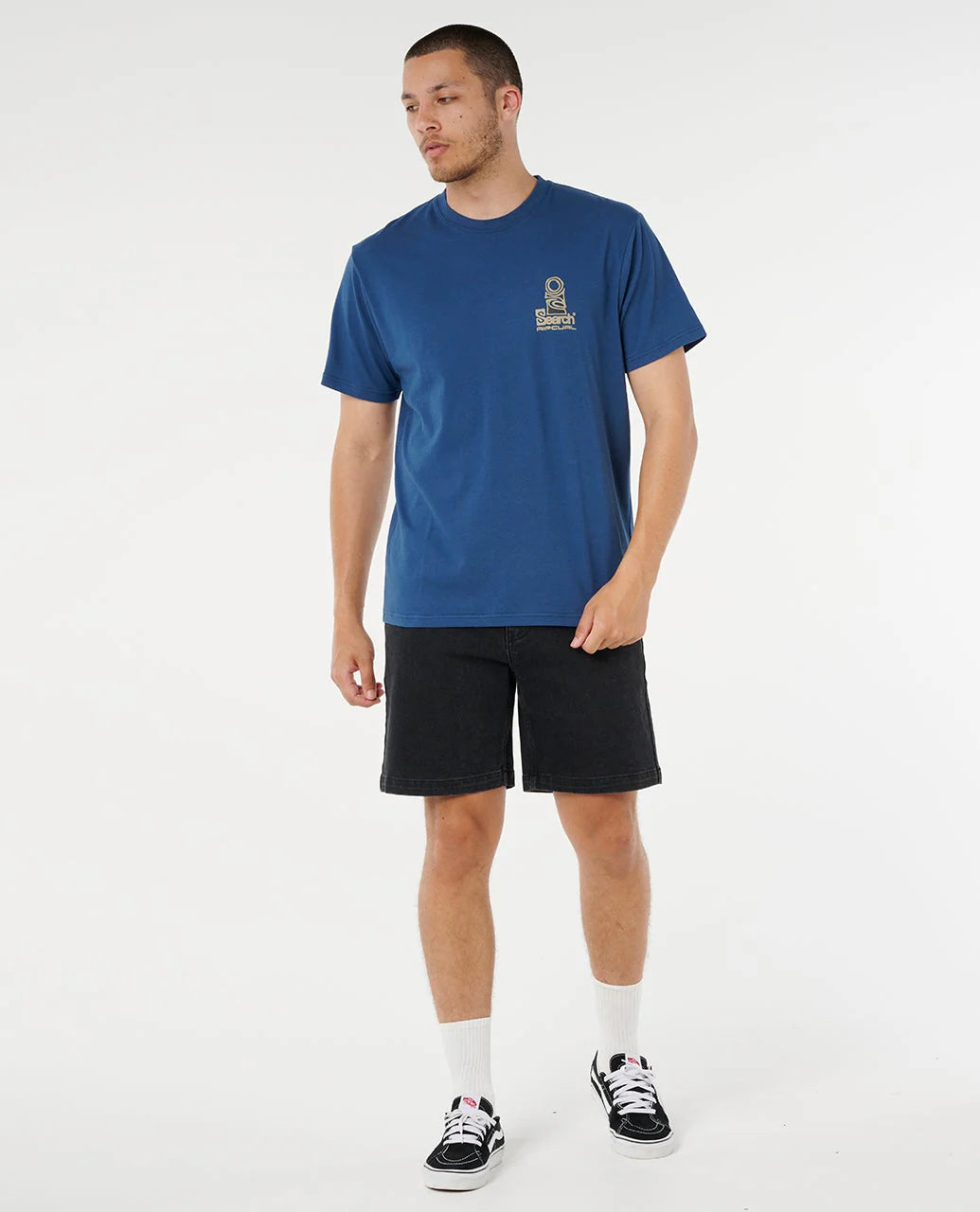 RIP CURL VAPORCOOL SEARCH STACK TEE MENS PERFORMANCE SURF T-SHIRT – LIGHT NAVY