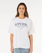 RIP CURL VARSITY SPORTS HERITAGE T-SHIRT WOMENS SURF GRAPHIC TEE BONE
