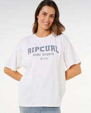 RIP CURL VARSITY SPORTS HERITAGE T-SHIRT WOMENS SURF GRAPHIC TEE BONE