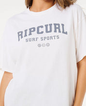 RIP CURL VARSITY SPORTS HERITAGE T-SHIRT WOMENS SURF GRAPHIC TEE BONE