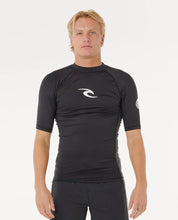 RIP CURL WAVES ICON UPF PERFORMANCE SHORT SLEEVE RASH VEST – BLACK