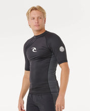 RIP CURL WAVES ICON UPF PERFORMANCE SHORT SLEEVE RASH VEST – BLACK