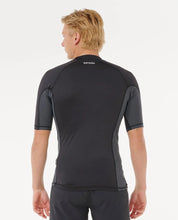 RIP CURL WAVES ICON UPF PERFORMANCE SHORT SLEEVE RASH VEST – BLACK