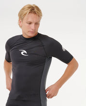 RIP CURL WAVES ICON UPF PERFORMANCE SHORT SLEEVE RASH VEST – BLACK