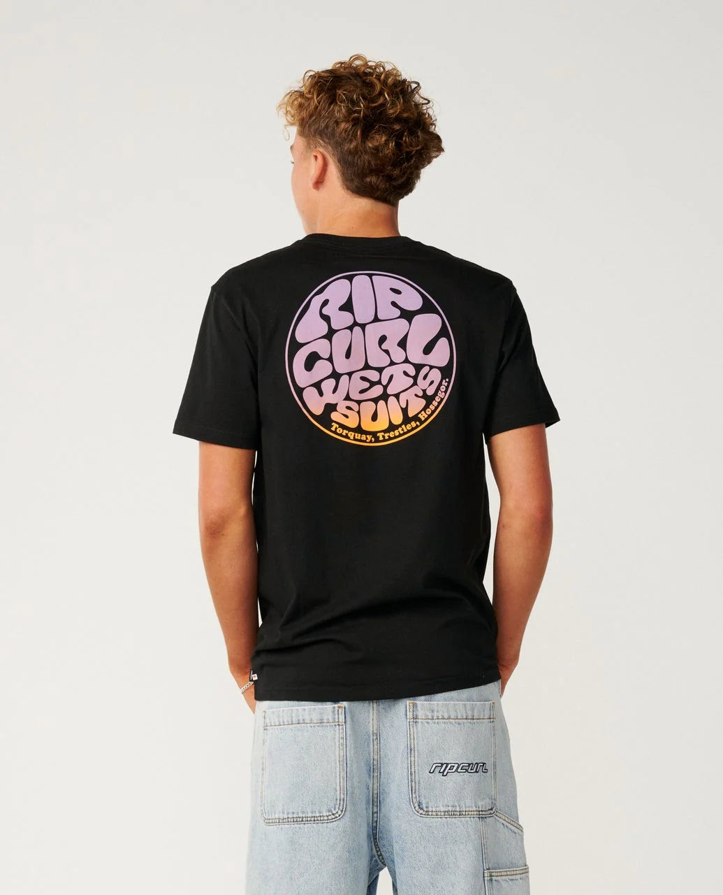 RIP CURL WETTIE PASSAGE ICON STANDARD TEE - BLACK