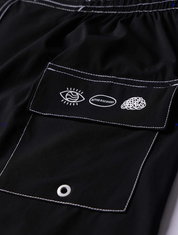 RIVVIA DAILY GRIND 20 INCH SHORTS BLACK MENS PERFORMANCE SURF WALKSHORTS