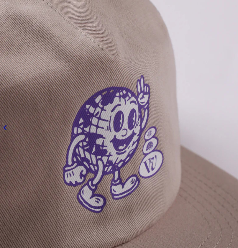 RIVVIA HAPPY GLOBE SNAPBACK CAP BONE MENS SURF LIFESTYLE HAT