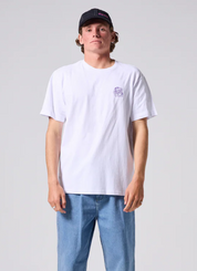 RIVVIA HAPPY GLOBE T SHIRT WHITE 200GSM UNISEX SURF GRAPHIC TEE