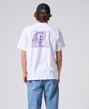 RIVVIA HAPPY GLOBE T SHIRT WHITE 200GSM UNISEX SURF GRAPHIC TEE