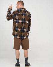 THE MAD HUEYS ROPE SKULL ANCHOR SHACKET MEN’S POLAR FLEECE JACKET WALNUT
