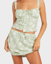 ROXY BLOSSOM BIAS WOMENS MINI SKIRT SAGE SUMMER BEACH RESORT FLOWY FIT