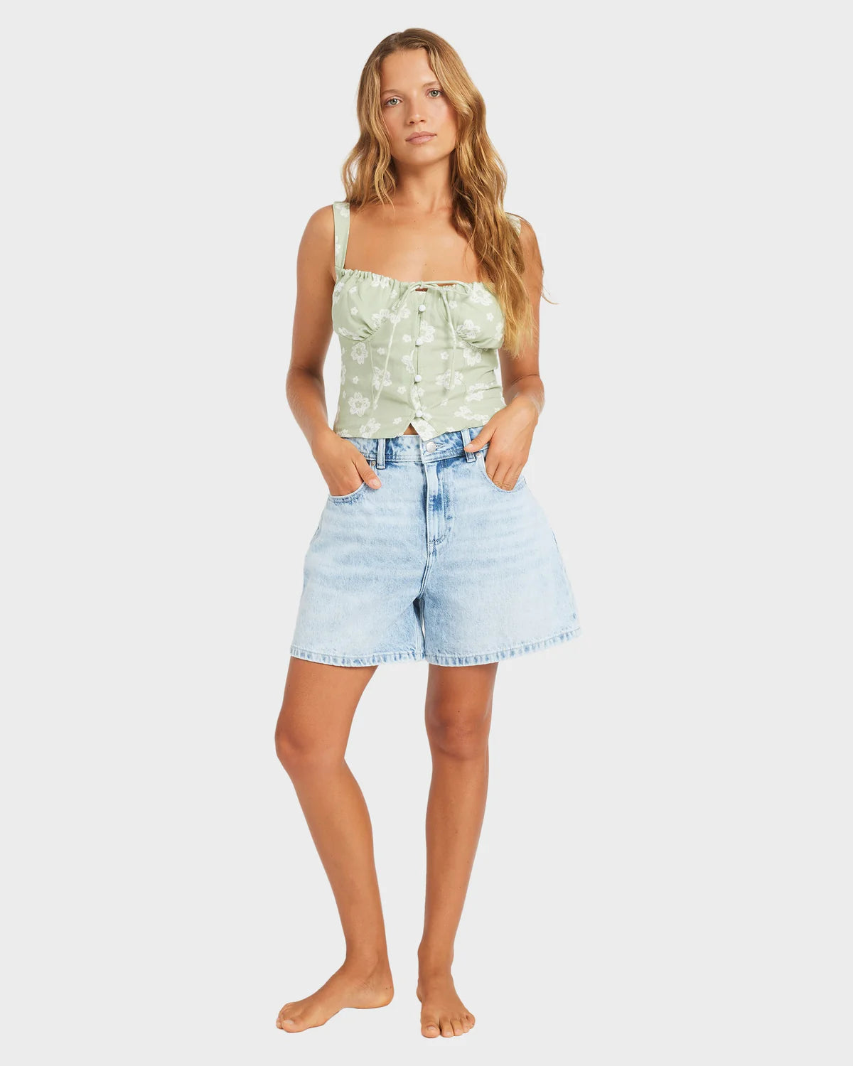 ROXY BLOSSOM WOMENS TANK TOP SAGE LIGHTWEIGHT SUMMER BEACH RESORT STYLE