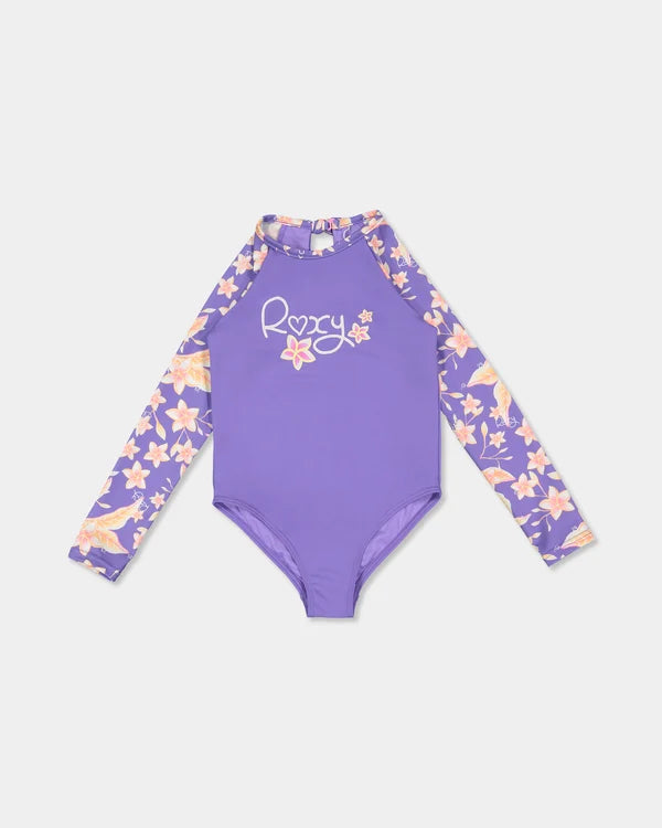 ROXY GIRLS PLUMERIA LOVE LONG SLEEVE ONE PIECE SWIMSUIT