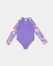 ROXY GIRLS PLUMERIA LOVE LONG SLEEVE ONE PIECE SWIMSUIT