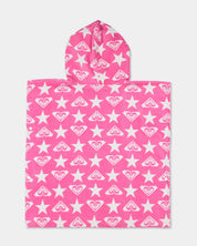 ROXY GIRLS 2-7 STAY MAGICAL HOODED TOWEL – PINK CARNATION SUPER STAR