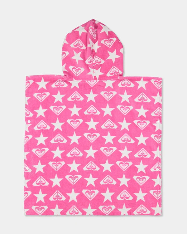 ROXY GIRLS 2-7 STAY MAGICAL HOODED TOWEL – PINK CARNATION SUPER STAR