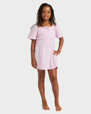 ROXY GIRLS 8-16 DAISY CHECK MINI DRESS BONBON SUMMER CASUAL STYLE