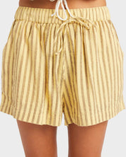 ROXY MERCADO STRIPE ELASTIC WAIST SHORTS – WOMENS RELAXED SUMMER SHORTS BUTTER