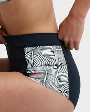 ROXY WOMENS PRO SURF MID WAIST CLASSIC BIKINI BOTTOM ANTHRACITE POPISCUS