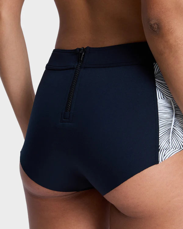 ROXY WOMENS PRO SURF MID WAIST CLASSIC BIKINI BOTTOM ANTHRACITE POPISCUS