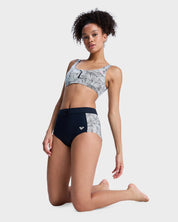 ROXY WOMENS PRO SURF MID WAIST CLASSIC BIKINI BOTTOM ANTHRACITE POPISCUS