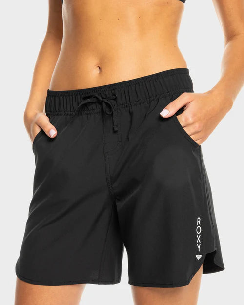 ROXY WAVE WOMENS 7 INCH BOARDSHORTS ANTHRACITE SURF SWIM ACTIVE SHORTS