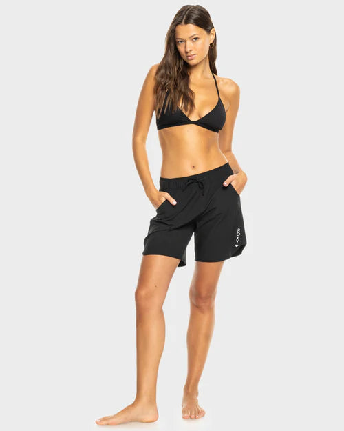 ROXY WAVE WOMENS 7 INCH BOARDSHORTS ANTHRACITE SURF SWIM ACTIVE SHORTS