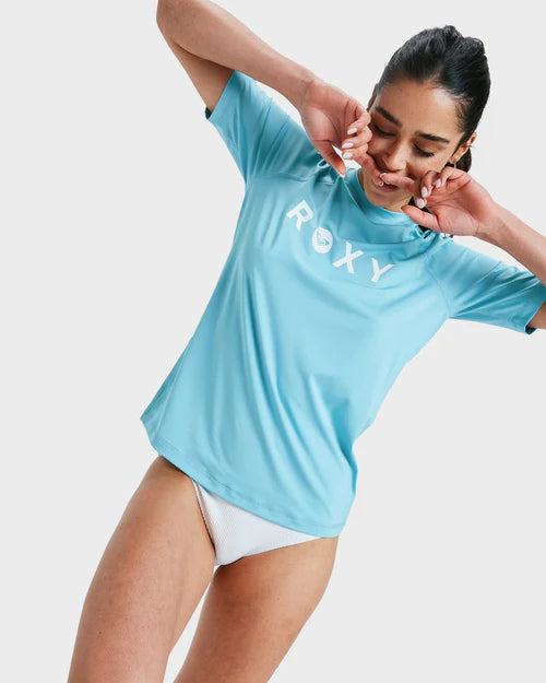 ROXY WOMENS ESSENTIAL LONG SLEEVE RASH VEST SURF SWIM TOP – COASTAL SHADE