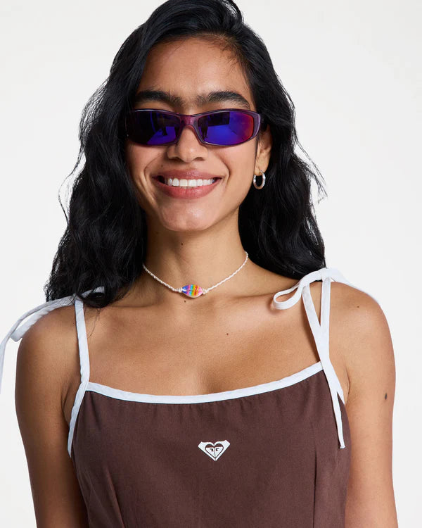 ROXY WOMENS NEW NOSTALGIA SOLID MINI DRESS FRENCH ROAST COASTAL DAY DRESS