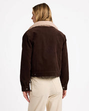 RVCA ROY CORD SHERPA JACKET NUTMEG