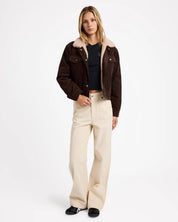 RVCA ROY CORD SHERPA JACKET NUTMEG