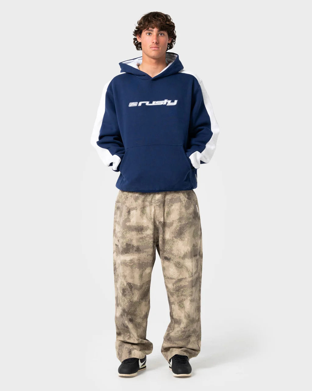 RUSTY 2K SING FLEECE HOODIE – DARK BLUE