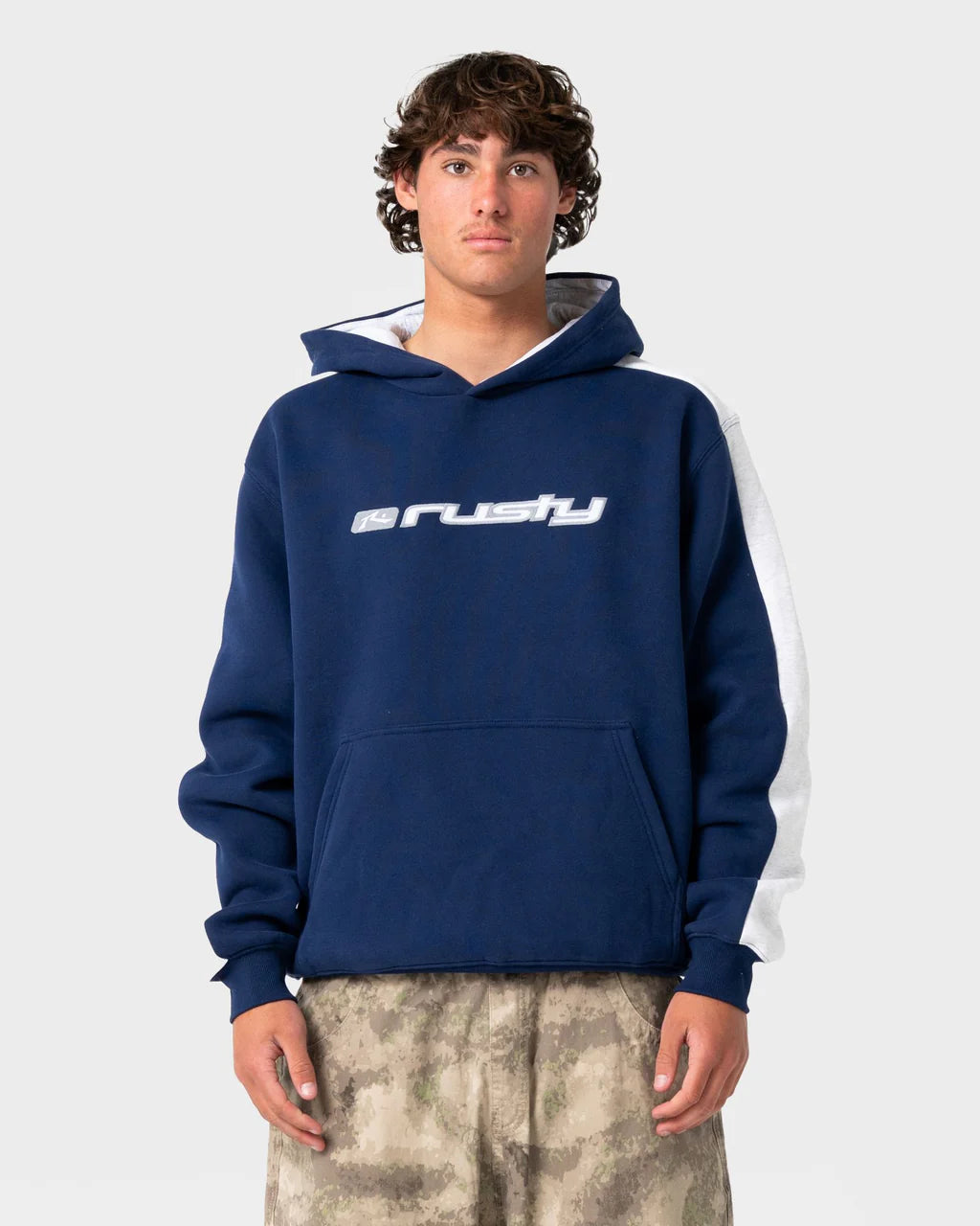 RUSTY 2K SING FLEECE HOODIE – DARK BLUE