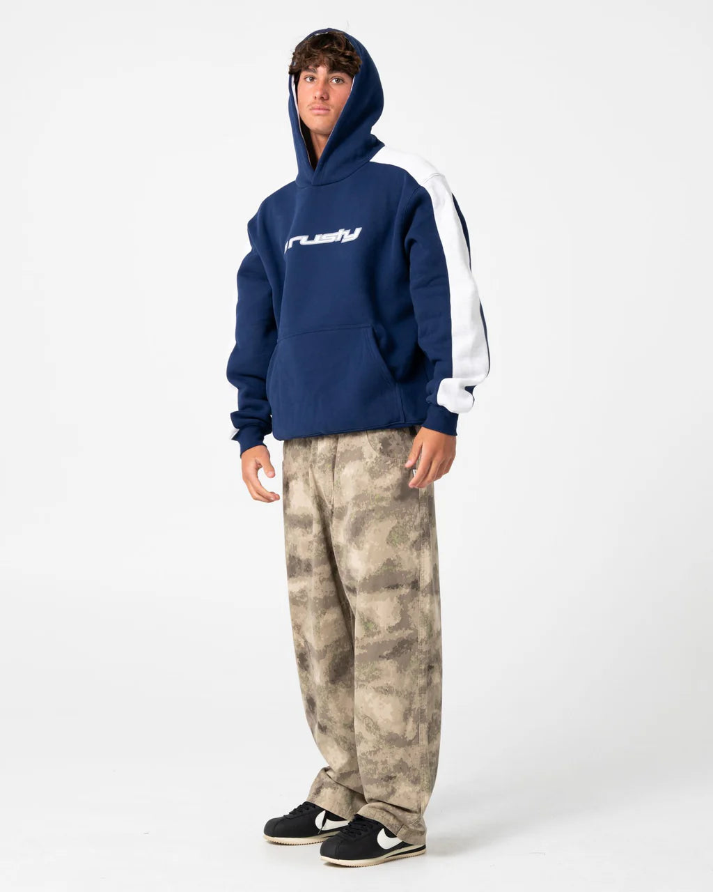 RUSTY 2K SING FLEECE HOODIE – DARK BLUE