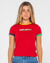 3 TONE CONTRAST RINGER BABY TEE