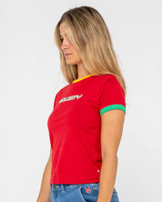 3 TONE CONTRAST RINGER BABY TEE