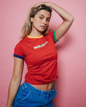 3 TONE CONTRAST RINGER BABY TEE