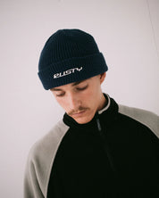 RUSTY ALL-TIME BEANIE UNISEX KNIT BEANIE DARK BLUE