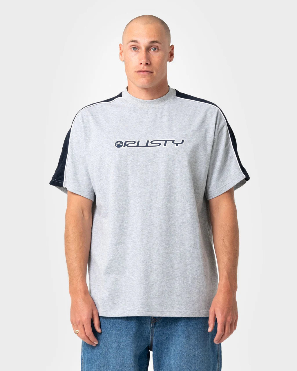 RUSTY ALONSO GRAPHIC PANEL TEE – GREY MARLE