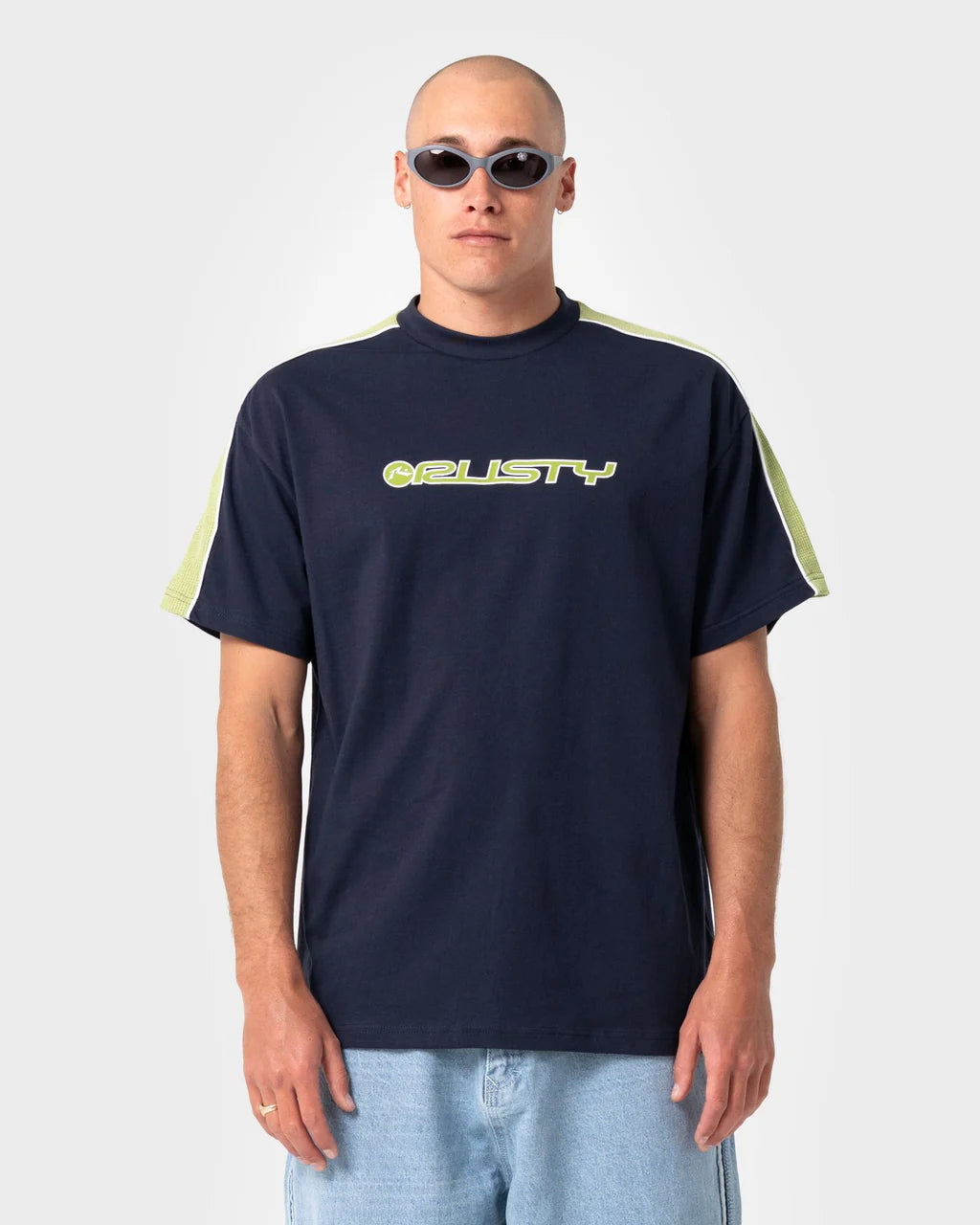 RUSTY ALONSO GRAPHIC PANEL TEE – NAVY BLUE