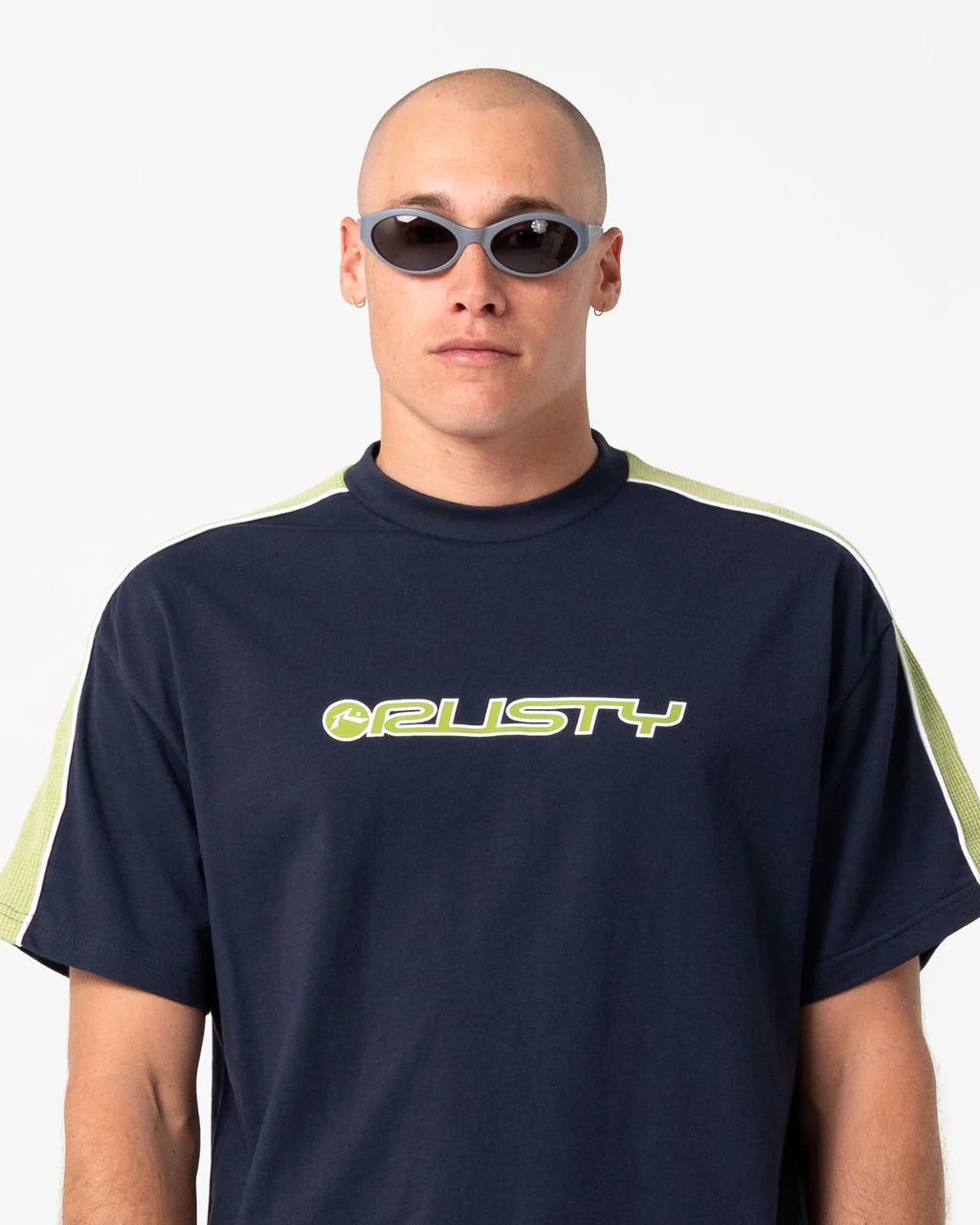 RUSTY ALONSO GRAPHIC PANEL TEE – NAVY BLUE
